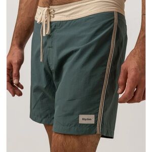 Rhythm Heritage Shorts Huckberry Size 36 Surf Swim Beach Resort Blue Stripe $68